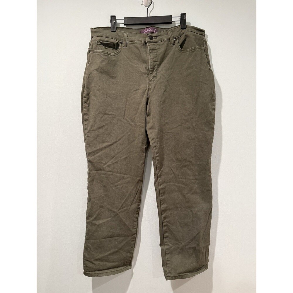 Gloria Vanderbilt Amanda Jeans Womens 18 Short Dark Green Stretch Minimal Travel